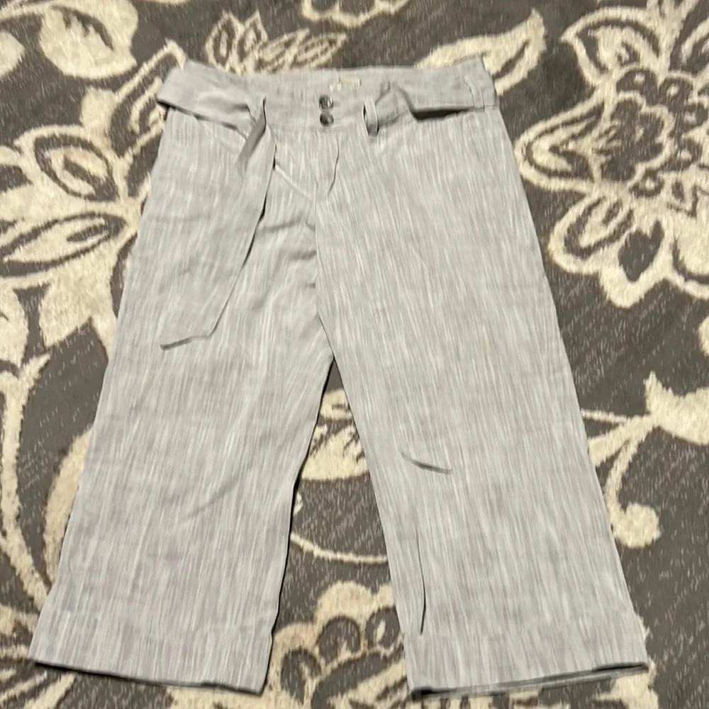 Banana Republic Light Gray Striped Capris